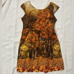 Retrolicious Autumn Leaves Fit and Flare Dress